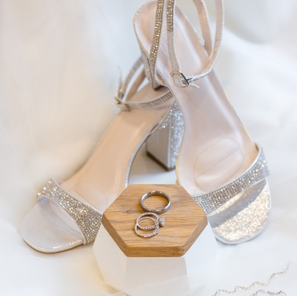 David's bridal rhinestone sandals